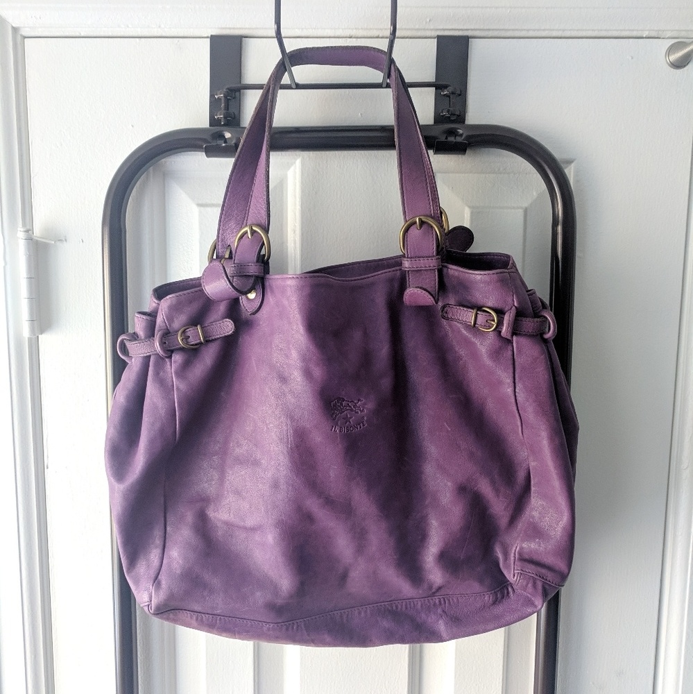 Il Bisonte Italian Purple Leather Bag